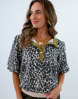 Fern Olive Cheetah Sherpa Top