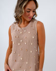 Crochet Style Top with seashell embellishents