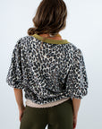 Cozy animal print sherpa top for fall layering, animal print sherpa, warm animal print top, cozy cheetah top for fall