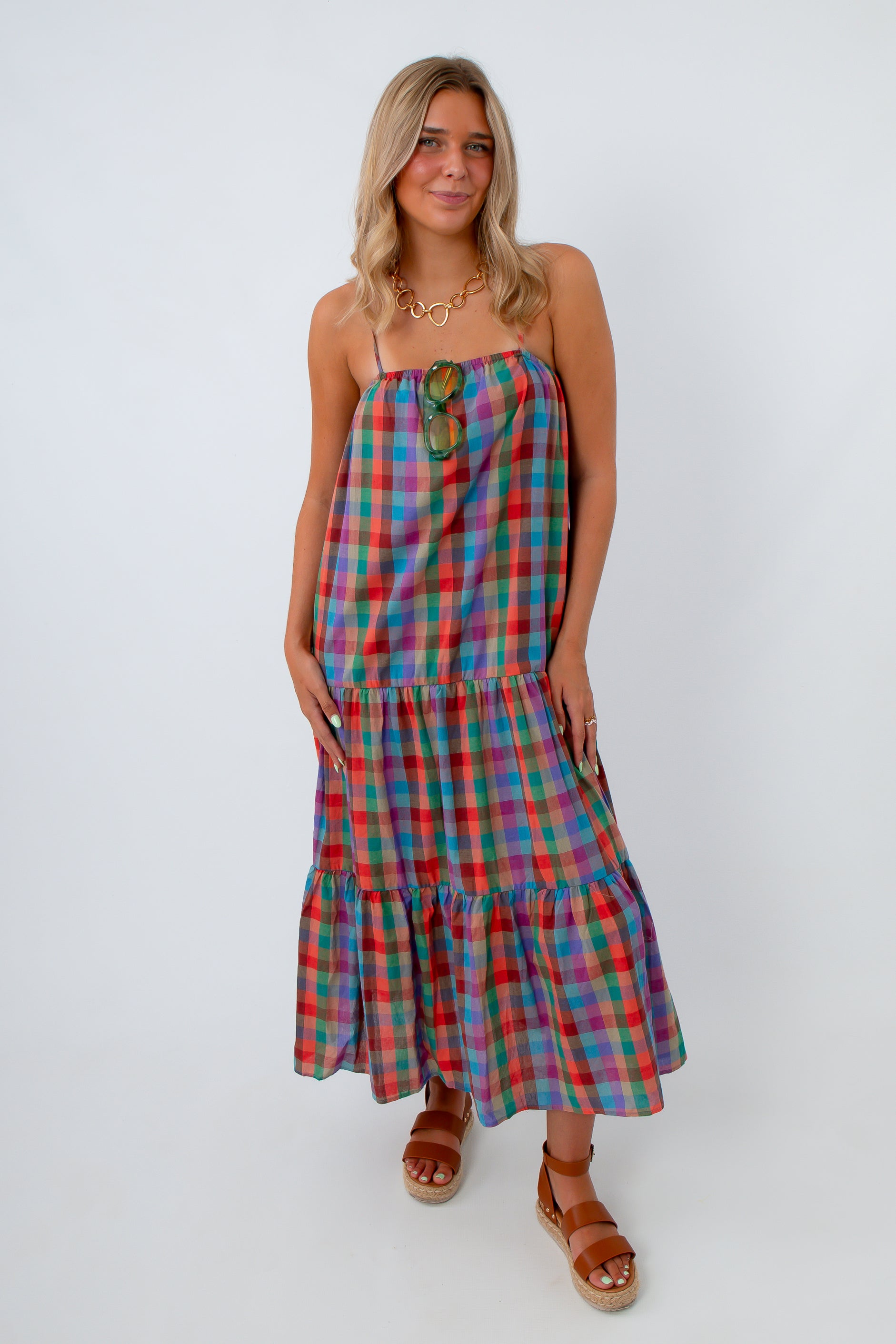 colorful tiered maxi dress Tiered Maxi Dress  a rainbow in your cloud