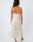 Mermaizing Ivory Shell Applique Maxi Dress