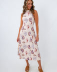 Mia Shell Print Halter Midi Dress