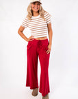 Free People Deep Cherry Staycation Lounge Pants