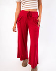 Free People Deep Cherry Staycation Lounge Pants