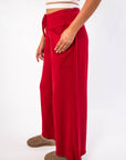 Free People Deep Cherry Staycation Lounge Pants
