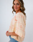 Whimsical summer icon embroidered blouse
