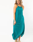 Sunny All Day Teal Halter Neck Midi Dress