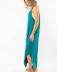 Sunny All Day Teal Halter Neck Midi Dress
