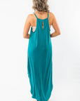 Sunny All Day Teal Halter Neck Midi Dress
