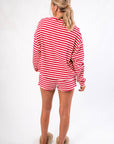 Aspen Morning Red Stripe Long Sleeve Top