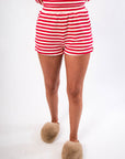 Aspen Morning Red Stripe Lounge Shorts