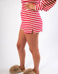 Aspen Morning Red Stripe Lounge Shorts