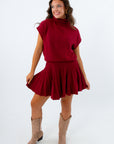 Call Me Back Ruby Turtleneck Skirt Set
