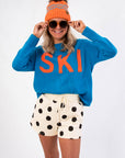 Orange & Blue Pom Pom Beanie