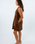 Fall animal print velvet mini dress, Fall cheetah print velvet mini dress, Fall leopard print velvet mini dress