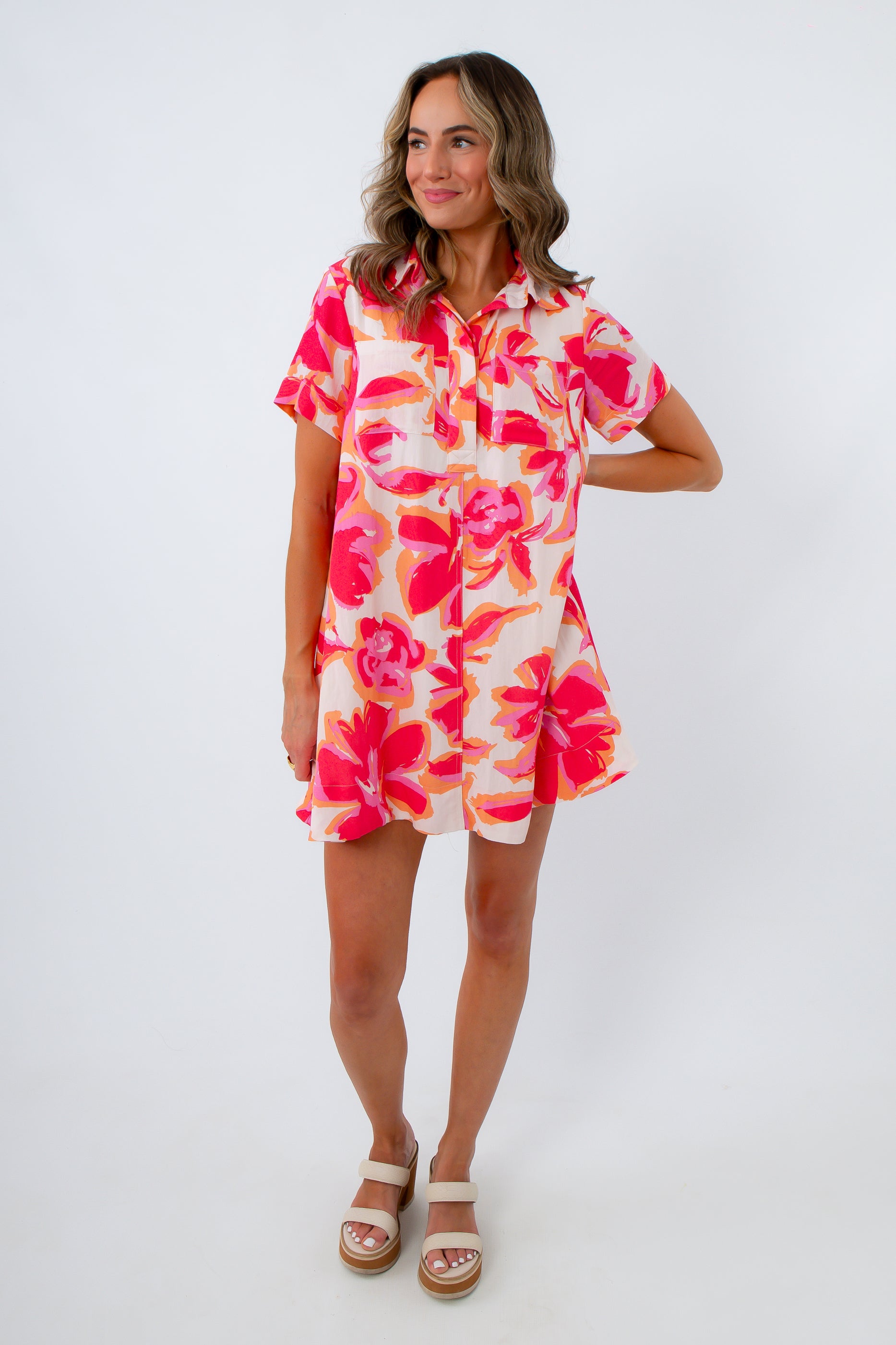 aloha shirt dress ~ Mahi'ai Kalo X Wai it is exactly what your wardrobe needs Aloha Shades of Pink Floral