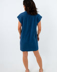 Denim mini dress, fall mini dress, casual denim dress, short denim dress