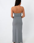 Weekend Sailor Navy Stripe Strapless Midi Dress