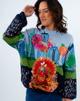 Multi Thanksgiving Parade Sweater, Intricate sequin Thanksgiving sweater for holiday gatherings, Thanksgiving outfit inspo