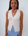 Ivory Twist Front Tank