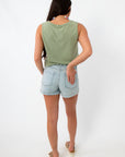 Z Supply Avocado Sloane V-Neck Cotton Jersey Top