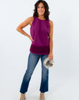 Sideline Star Purple Fringe Hem Top
