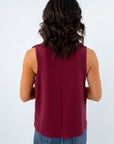 Alabama game day knit tank top in wine color, USC casual game day tops