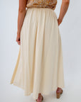 Fully lined cotton midi skirt with elastic waist, for a classy and timeless piece for summer, vacation, work, game day
