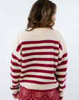 Cozy long sleeve sweater for University of South Carolina fans, Striped sweater for Alabama fall game day outfits