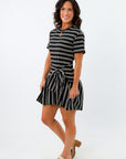 Cara Black & White Stripe Jersey Dress