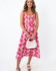 THML Fiesta Nights Hot Pink Midi Dress