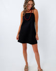 Soda City Black Linen Mini Dress