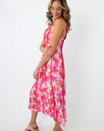 THML Fiesta Nights Hot Pink Midi Dress