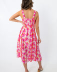 THML Fiesta Nights Hot Pink Midi Dress