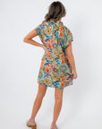 THML Summer Mosaic Short Sleeve Dress with floral back design