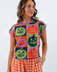 Queen of Sparkles Colorful Jack O'lantern Sweater