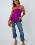 Purple Reign Beaded Halter Top