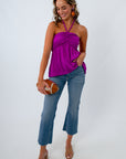 Sleeveless purple top for LSU game day outfit, TCU game day top, Clemson game day outfit
