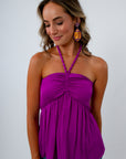 Purple Halter Top with beaded straps for the perfect summer going out top