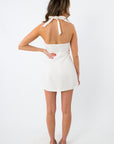 Marilyn Daydream White Halter Mini Dress