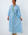Cabana Breeze Embroidered Palm Maxi Dress