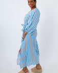 Embroidered kaftan dress with 3/4 sleeves by POL