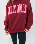 Dilly Dally Burgundy & Pink Mock Neck