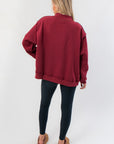 Dilly Dally Burgundy & Pink Mock Neck