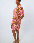 THML pink floral embroidered short dress l mae boutique
