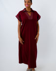 Comfortable knit dress with pockets for fall workwear, comfortable football game dress