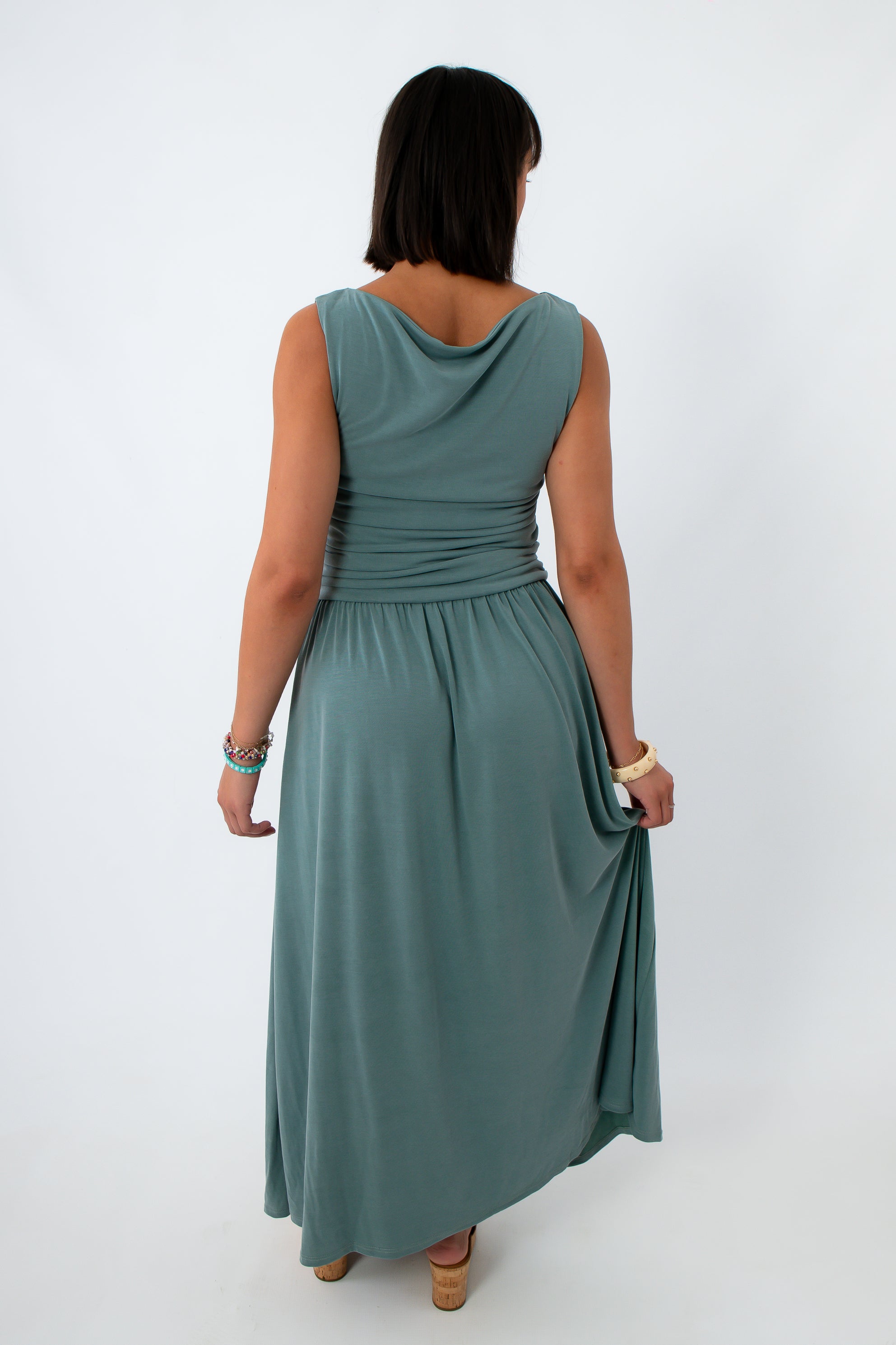 Soleil Dark Sage Ruched Maxi Dress | Tropical Vacation & Summer Style L. Mae Boutique Soleil Dark Sage Ruched Maxi Dress | Tropical Vacation & Summer Style L. Mae Boutique
