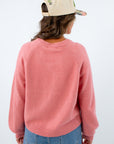 Desert bloom pink midweight long sleeve sweater, Z Supply sweater, pink long sleeve knit top, Z Supply light pink sweater