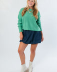 Color Crush Emerald Crop Knit Sweater