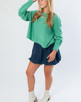 Color Crush Emerald Crop Knit Sweater